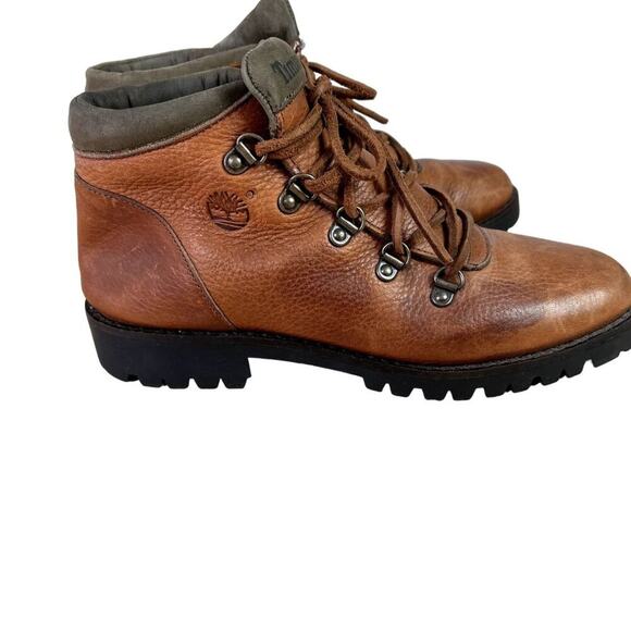 Timberland Boots Women’s 6.5 M Brown Hiking Genuine Leather Made In Italy Vtg - Picture 2 of 10